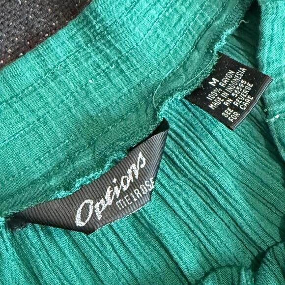 VTG 90s Options Melrose Emerald Green Ribbed Button Down Maxi Skirt M - Picture 8 of 8